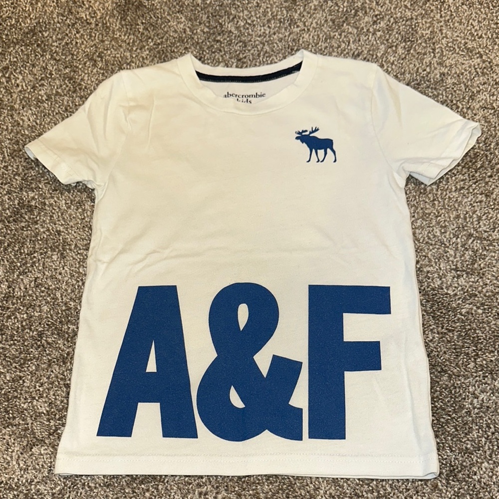 Abercrombie & Fitch Kids White and Blue T-Shirt